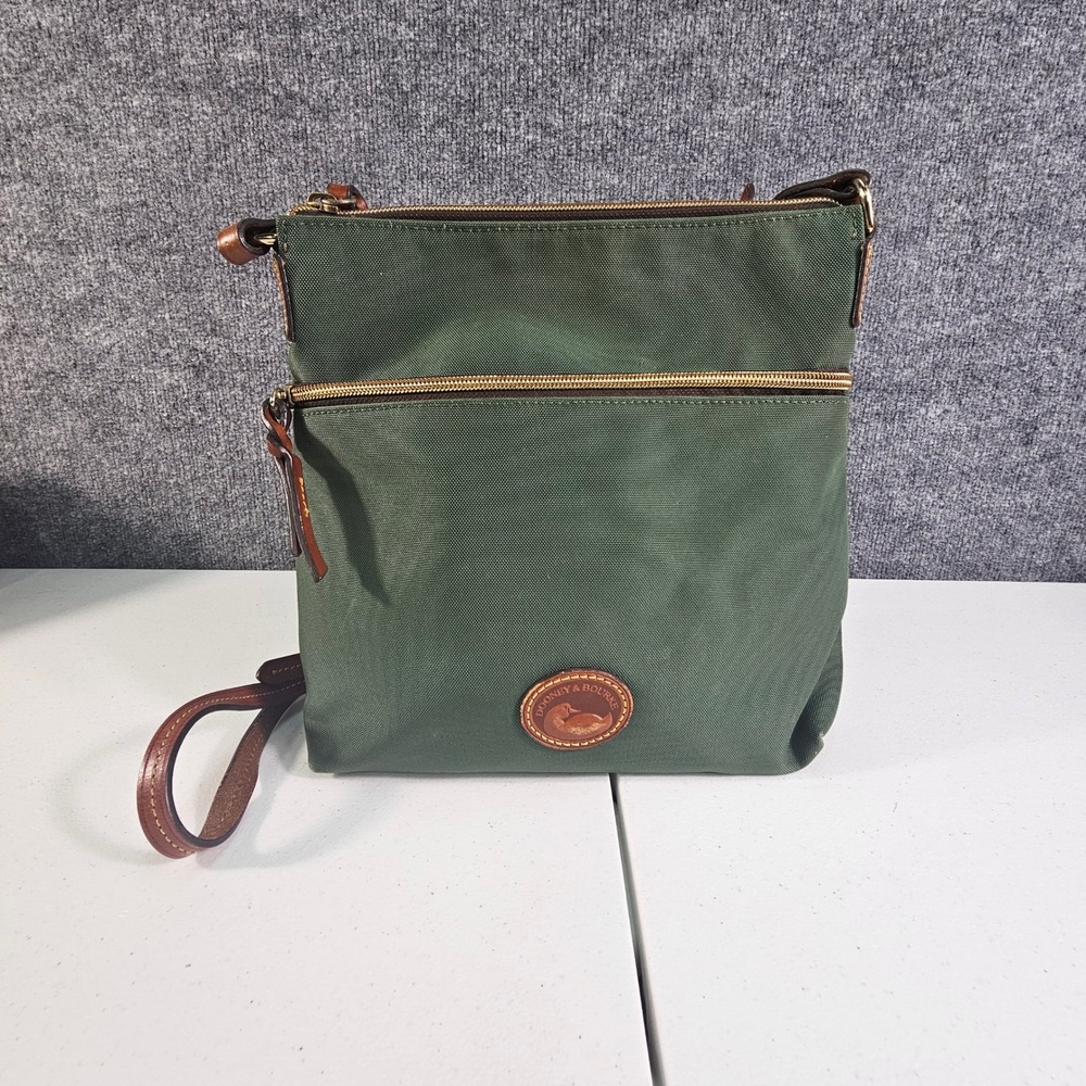 Dooney & Bourke Nylon Large Erica Triple Zip Hobo Shoulder Bag Leather Trim VGUC